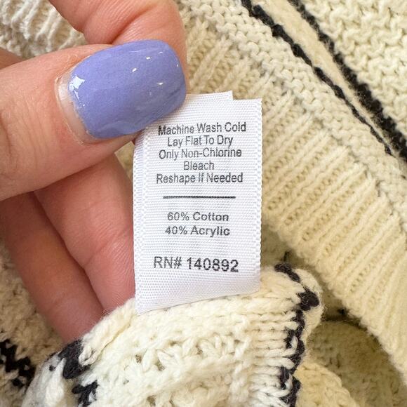 Marine Layer Sara Breton Striped Square Neck Striped Balloon Sleeve Sweater - Picture 12 of 13